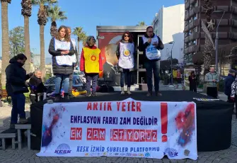 İzmir’de kamu emekçileri geçim için iş bıraktı