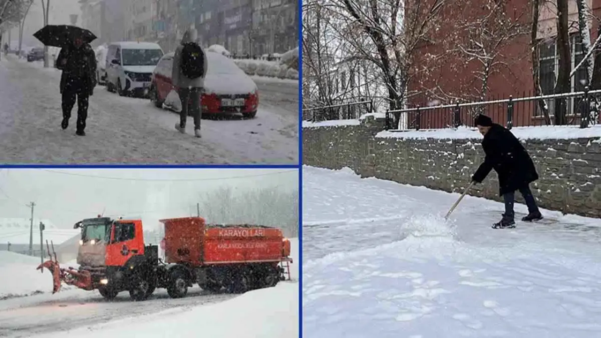 Kar yağışı birçok ilde ulaşımı olumsuz etkiledi haberinin görseli