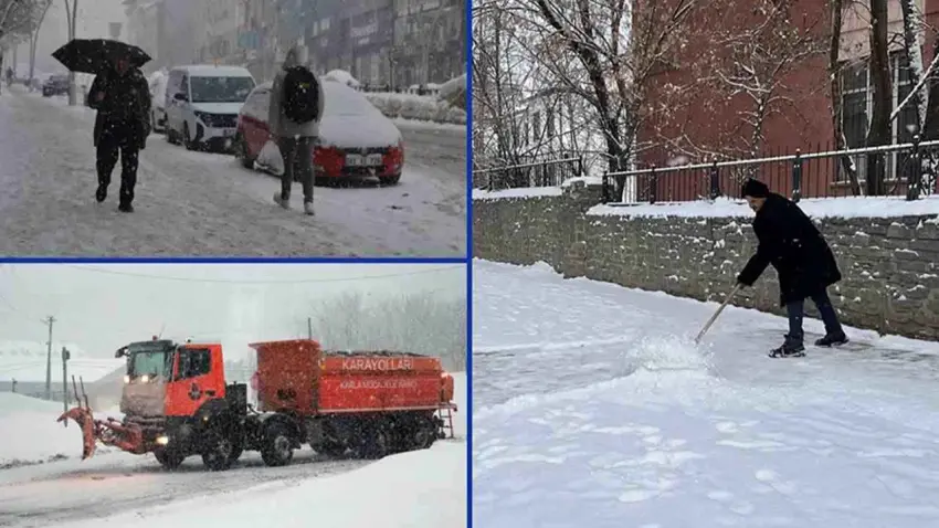 Kar yağışı birçok ilde ulaşımı olumsuz etkiledi haberinin görseli