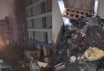 Bahçelievler’de inşaatta yangın: Bodrumda yanmış ceset bulundu