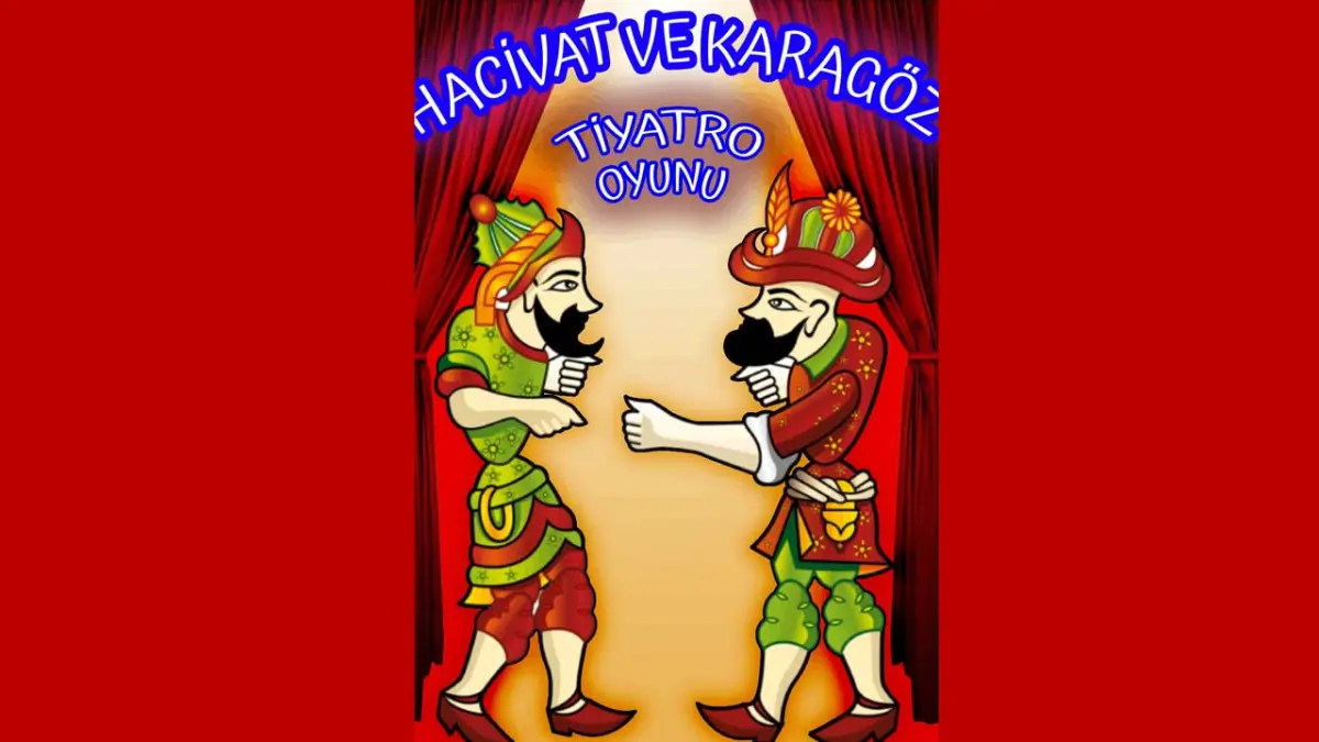 Hacivat ile Karagöz çocuklar için sahnede haberinin görseli