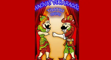 Hacivat ile Karagöz çocuklar için sahnede
