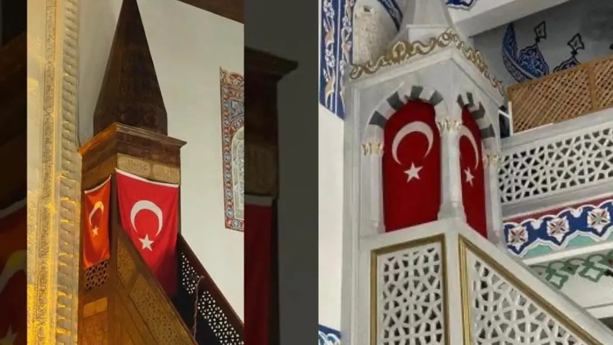 Cuma hutbeleri için dikkat çeken çağrı: Minberlere Türk bayrağı asılsın haberinin görseli