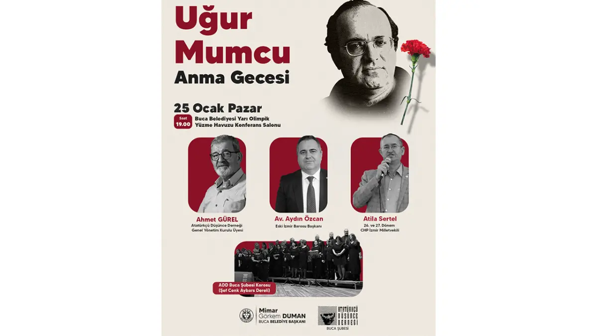 Buca'da Uğur Mumcu için anma gecesi düzenlenecek haberinin görseli