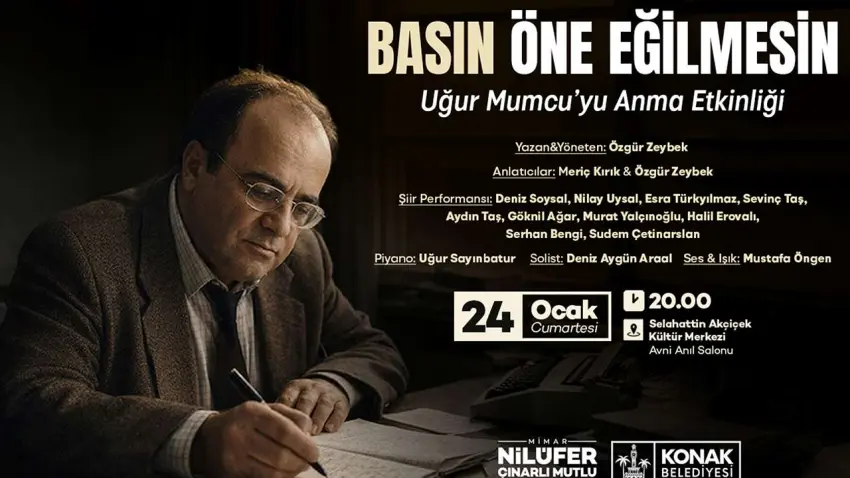 Uğur Mumcu 33. ölüm yıl dönümünde Konak’ta anılacak