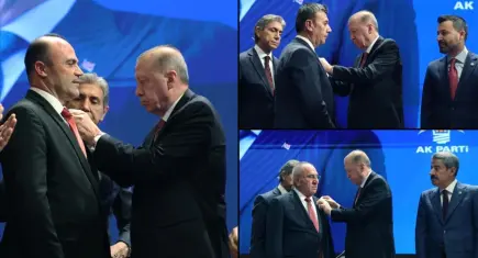 Rozetlerini Cumhurbaşkanı Erdoğan taktı: 4 belediye başkanı AK Parti’ye katıldı
