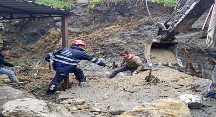 Aydın'da sağanak nedeniyle istinat duvarı çöktü; altında kalan 4 koyun öldü