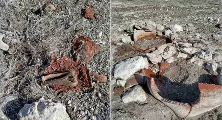 Eğirdir Gölü çekildi, ‘küp mezar’ ortaya çıktı: Defineciler talan etti