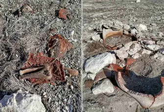 Eğirdir Gölü çekildi, ‘küp mezar’ ortaya çıktı: Defineciler talan etti