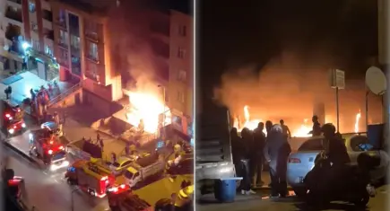 Kentsel dönüşüm binasında korkutan yangın: Mahalleliyi ıslık çalarak uyandırdı