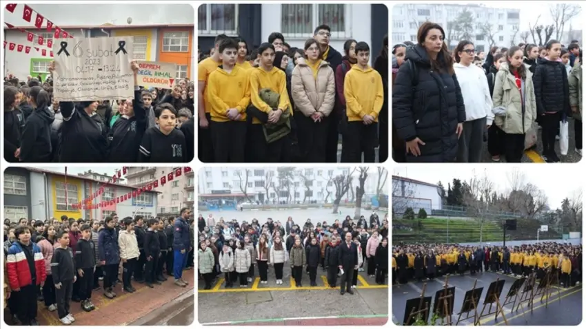 Okullarda 6 Şubat depremleri anısına saygı duruşu