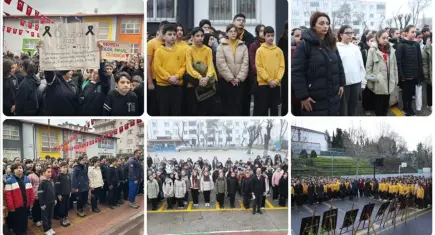 Okullarda 6 Şubat depremleri anısına saygı duruşu