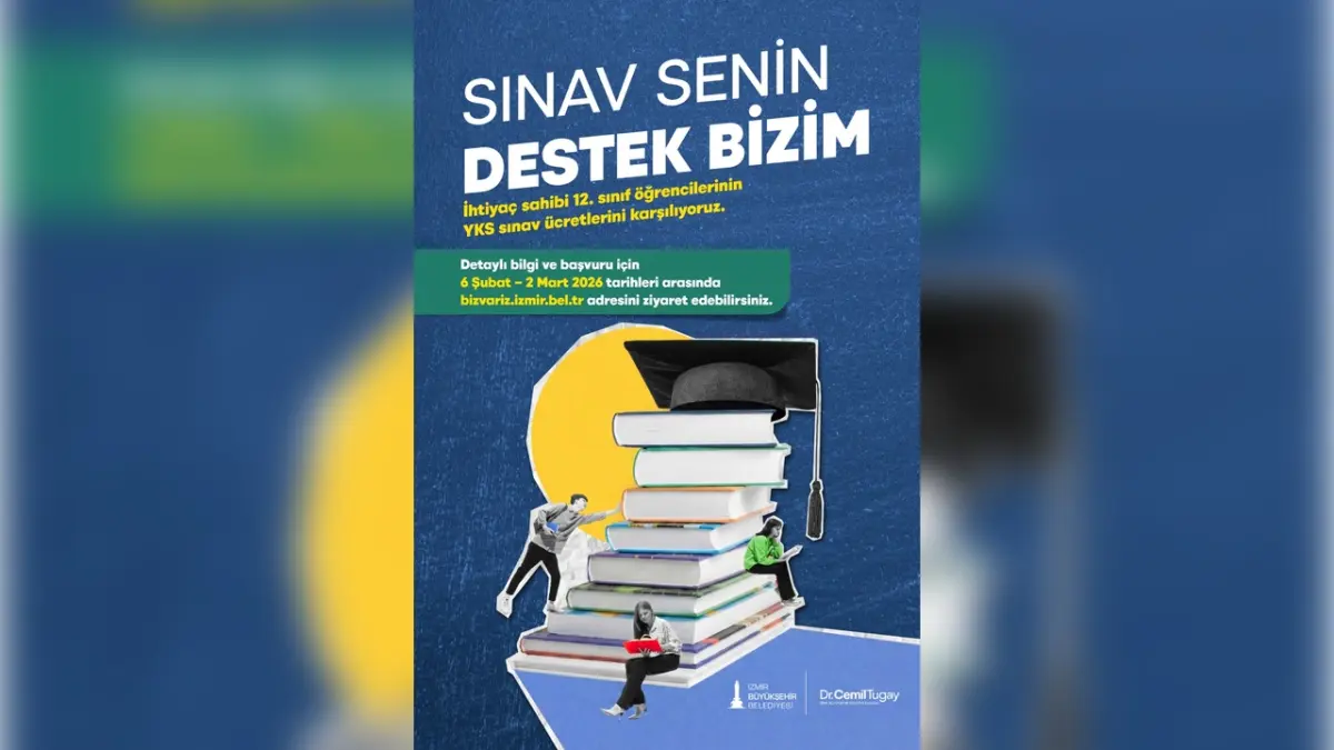 İzmir Büyükşehir Belediyesi'nden ihtiyaç sahibi öğrencilere YKS ücreti desteği haberinin görseli