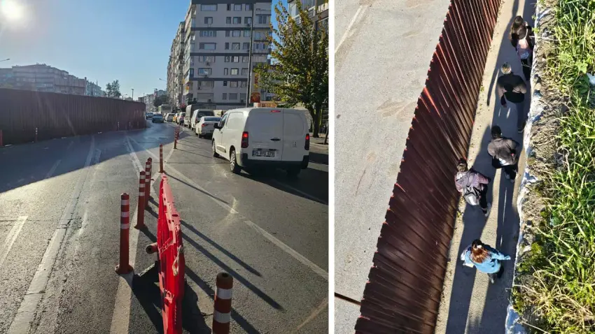 Üçyol’da inşaat çilesi: Yaya da sürücü de zor durumda