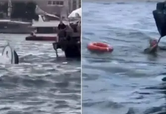 Karaköy'de korku dolu anlar: Yolcu vapuru balıkçı teknesine çarptı