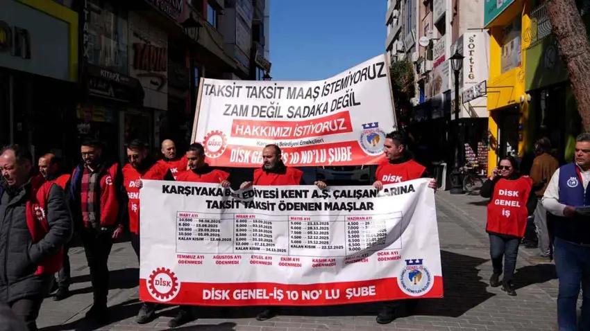 Karşıyaka Belediyesi işçileri maaşlarını istiyor haberinin görseli