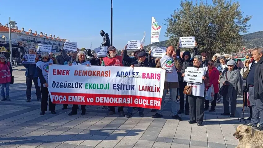 Foça’da ABD protestosu haberinin görseli