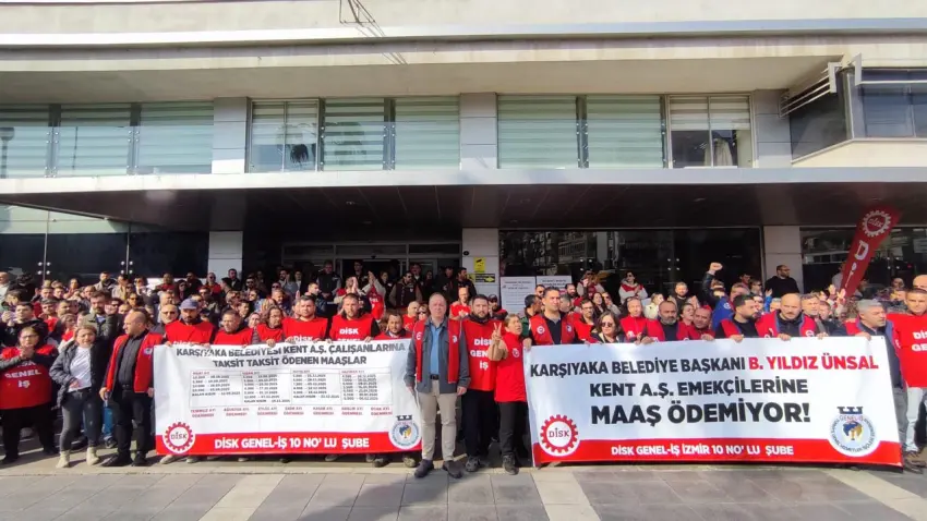 Karşıyaka'da randevu iptali sonrası 540 Kent A.Ş. işçisi eyleme geçti haberinin görseli