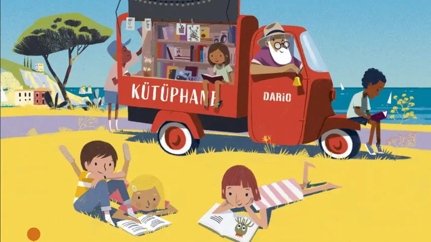 Kitaplar kapınızda, dostluklar yolda: Üç Tekerlekli Kütüphane haberinin görseli