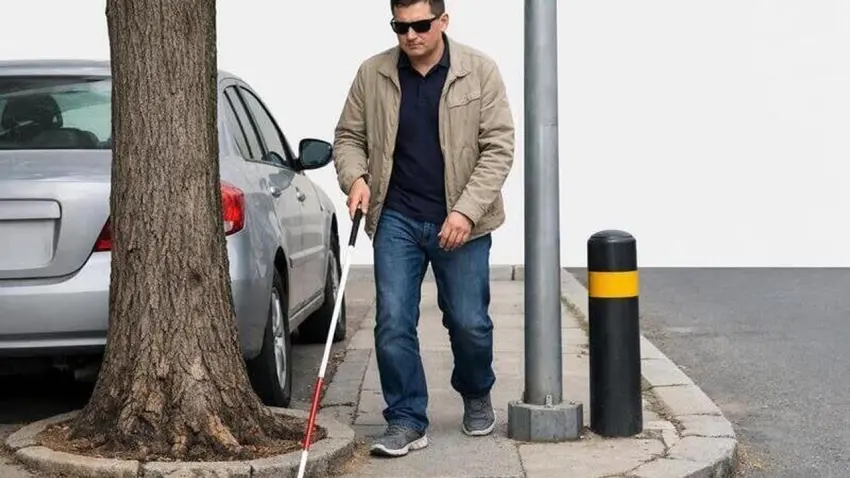 Görme engellilerden belediyelere kaldırım çağrısı haberinin görseli