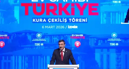 Cumhurbaşkanı Yardımcısı Yılmaz, ‘Ev Sahibi Türkiye İzmir Kura Çekiliş Töreni’nde konuştu