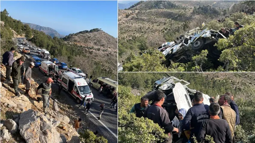 Mersin’de kaza: İşçi servisi uçuruma yuvarlandı! Ölü ve yaralılar var haberinin görseli