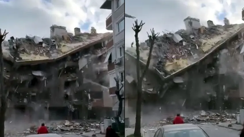 Avcılar’da kentsel dönüşüm kapsamındaki bina yıkım sırasında çöktü haberinin görseli