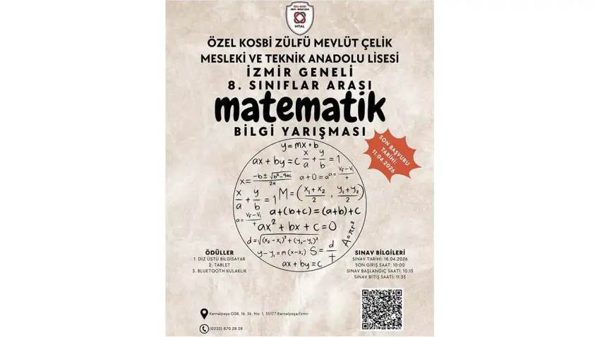 İzmir’de Matematik Bilgi Yarışması başlıyor haberinin görseli