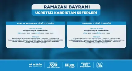 Aliağa Belediyesi’nden Ramazan Bayramı’nda ücretsiz kabristan servisi