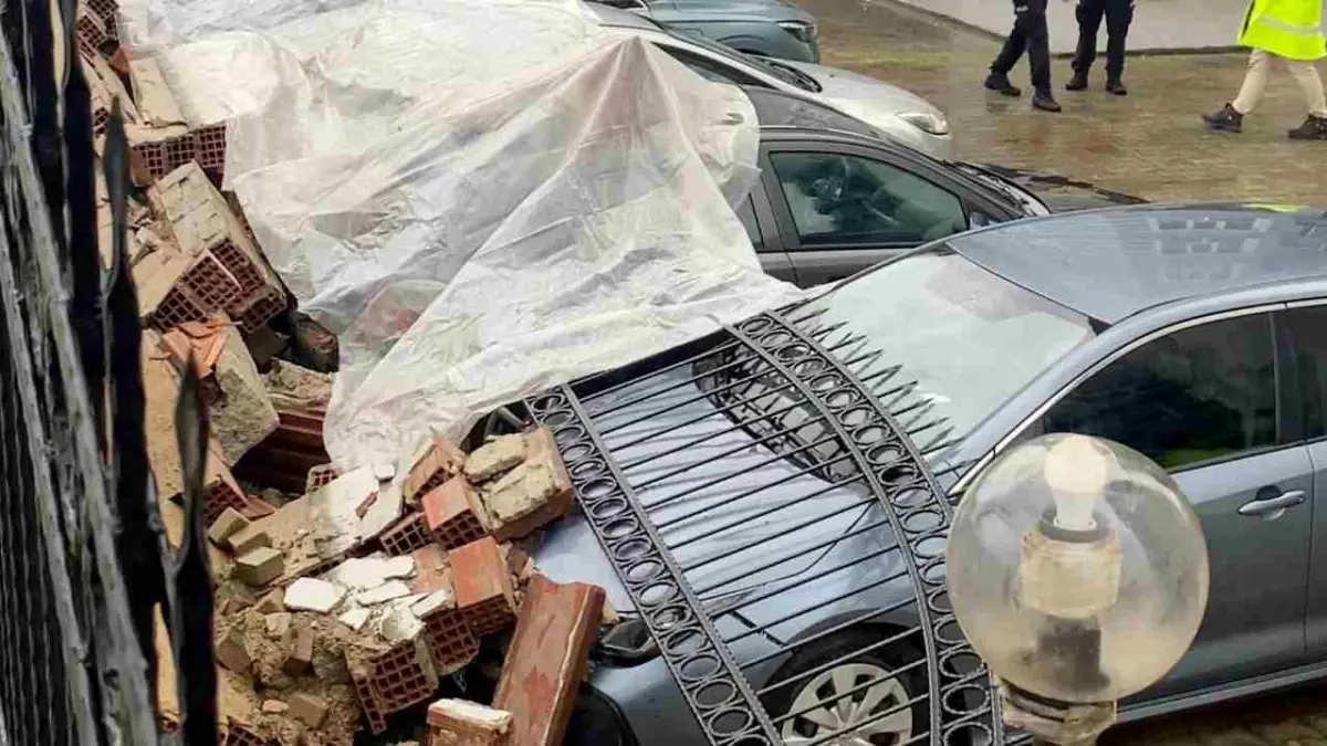 Aydın'da istinat duvarı çöktü görseli