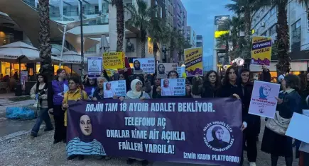Rojin Kabaiş’in katledilişinin 18. ayında İzmir’de adalet çağrısı