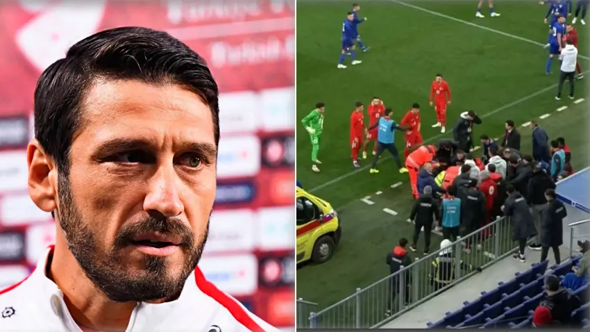 U21 Teknik Direktörü Egemen Korkmaz sahada yere yığıldı, maç durduruldu haberinin görseli