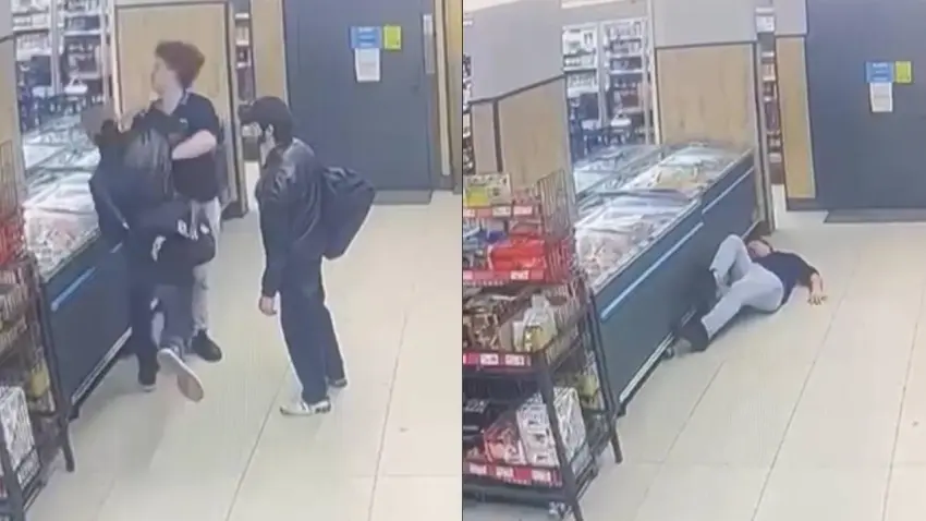 Markette şüpheli hareketler sergileyen iki kişi market çalışanını yumruklayarak kaçtı haberinin görseli