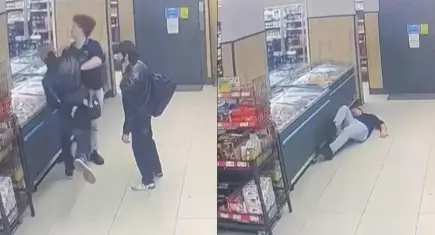 Markette şüpheli hareketler sergileyen iki kişi market çalışanını yumruklayarak kaçtı