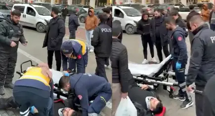 Trafik tartışmasında sürücü aracını motokuryenin üzerine sürdü: Kurye hastaneye kaldırıldı