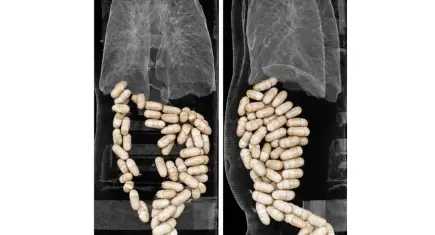 Midelerinden 1 kilo 304 gram uyuşturucu madde çıktı