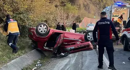Ormancıları taşıyan otomobil takla attı: Çok sayıda yaralı var