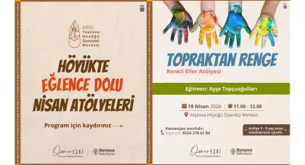 Bornova’da minikler Yeşilova Höyüğü’nde hem eğleniyor hem öğreniyor