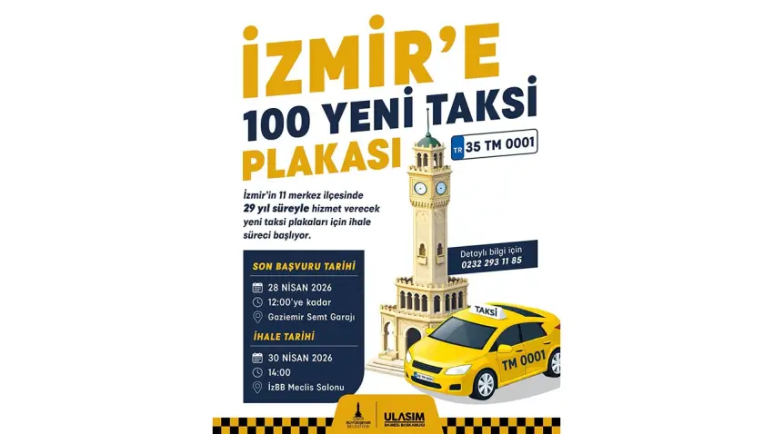 İzmir’de taksi plakaları ihaleye çıkıyor: 100 yeni hat geliyor haberinin görseli