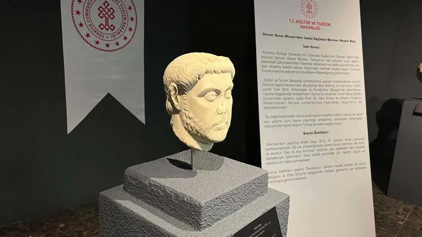 Smyrna Kökenli heykel başı ABD’den Türkiye’ye iade edildi haberinin görseli