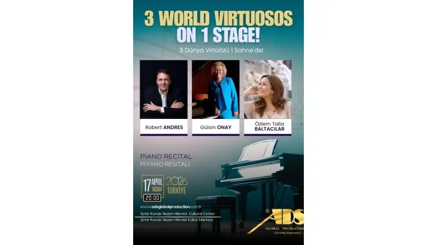 Üç Dünya Virtüözü İzmir’de aynı sahneyi paylaşacak haberinin görseli