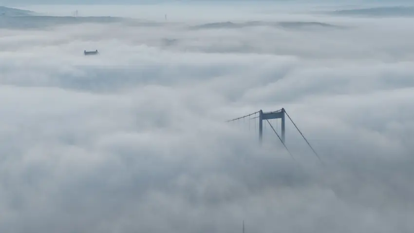 İstanbul’un beyaz örtüsü havadan görüntülendi haberinin görseli
