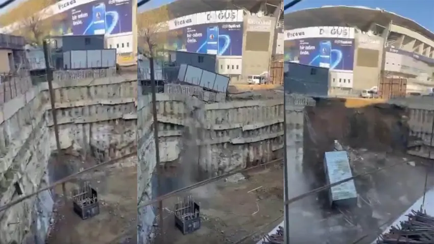 Fenerbahçe Stadı'nın yanındaki inşaat çöktü! haberinin görseli