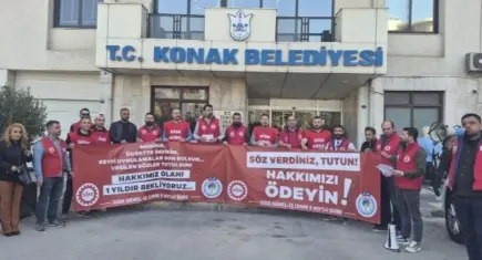 Konak'ta işçiler kendileri üzerinden yapılan tasarrufa tepki gösterdi