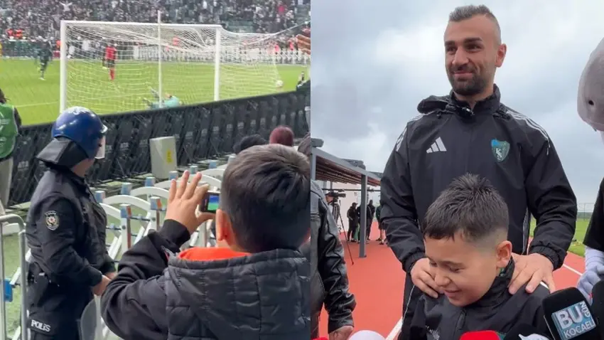 Serdar Dursun golünü tuşlu telefonla kaydeden minik taraftara kamera hediye etti haberinin görseli