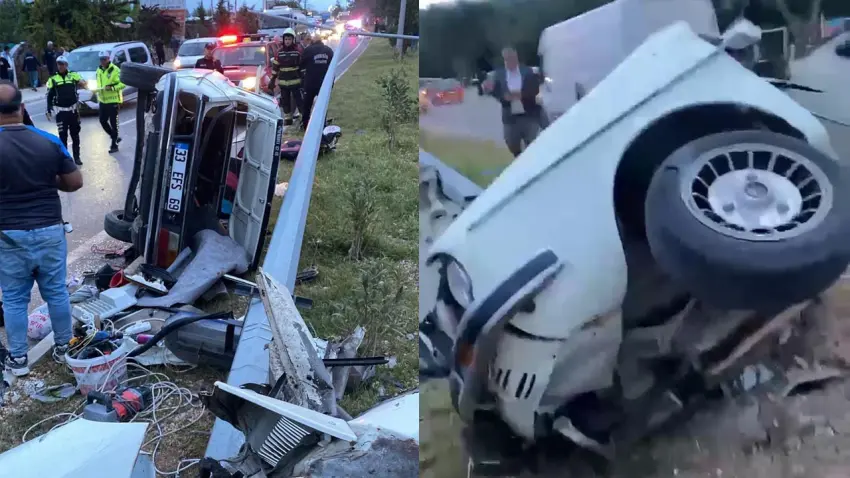 Mersin’de feci kaza: Otomobil ikiye bölündü haberinin görseli