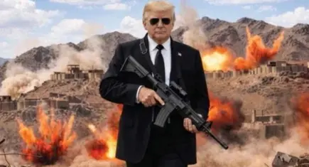 Trump'tan silahlı fotoğrafla İran'a mesaj verdi