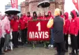 DİSK Taksim Anıtı’na çelenk bıraktı