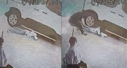 Aracın altına giren çocuk ezilmekten son anda kurtuldu