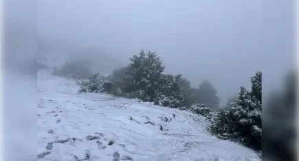 Spil Dağı mayısta yeniden beyaza büründü